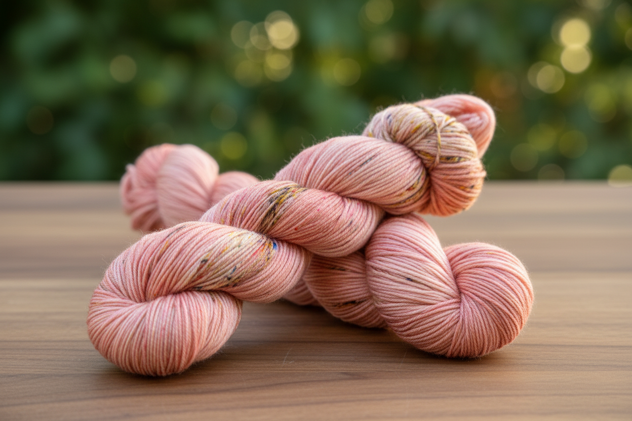 Yarn: Sock Weight, 100g Skein — Speckled Peach